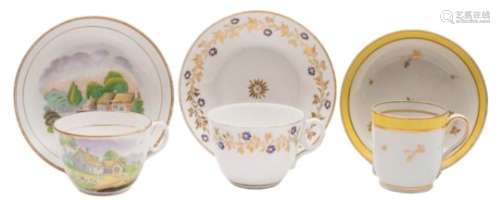 A New Hall bone china teacup and saucer,