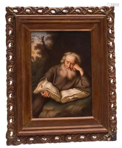 A Berlin [K.P.M.] porcelain plaque depicting 'St.