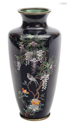 A Japanese cloisonne vase:,