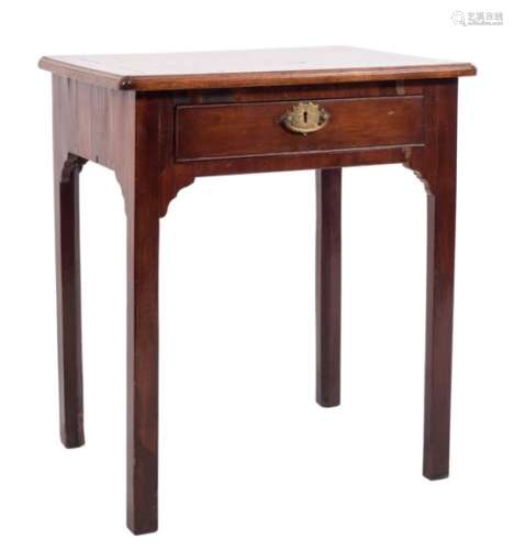 An 18th century fruitwood rectangular side table,