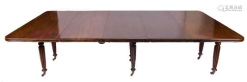 A 19th Century Irish mahogany dining table:,