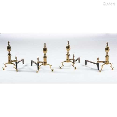 Two Pair Harvin Co. Brass Andirons