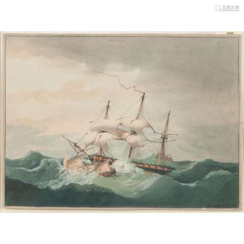 19th-Century British Nautical Watercolor