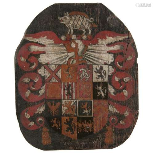 Painted Wooden Coat of Arms