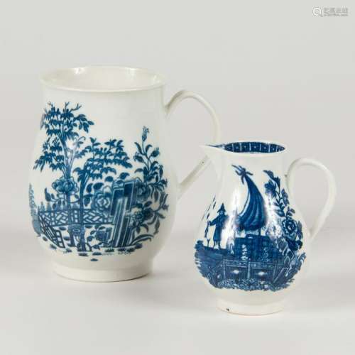 Worcester Blue and White Mug and Creamer