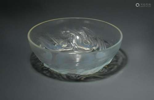 Ondines, an R. Lalique opalescent glass bowl,
