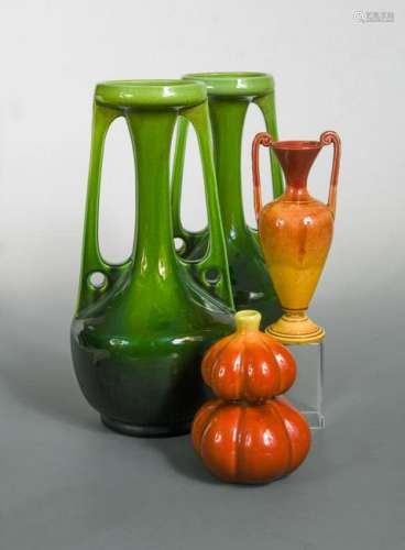 A large pair of Bretby Art Pottery twin-handled vases,