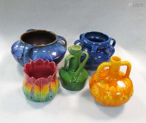 A small collection of Victorian Art Pottery,