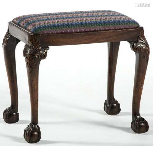Chippendale-Style Footstool in Mahogany