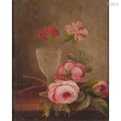 Still Life with Roses, Oil on Board