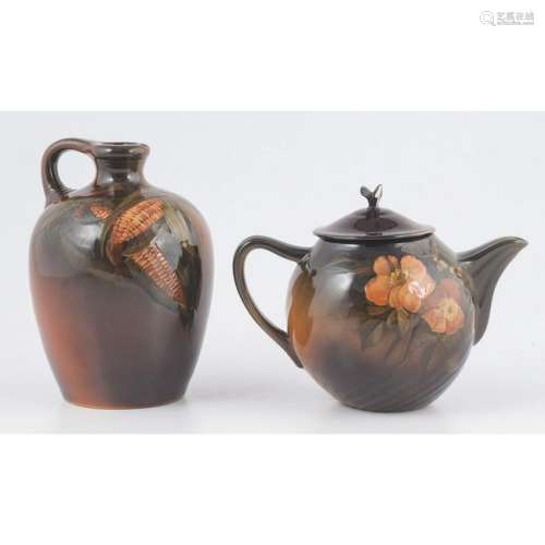 Rookwood Pottery Standard Glaze Whiskey Jug and Teapot