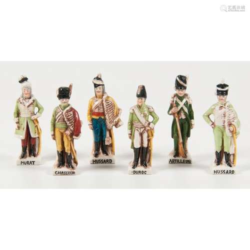 German Capodimonte Porcelain French Military Figures