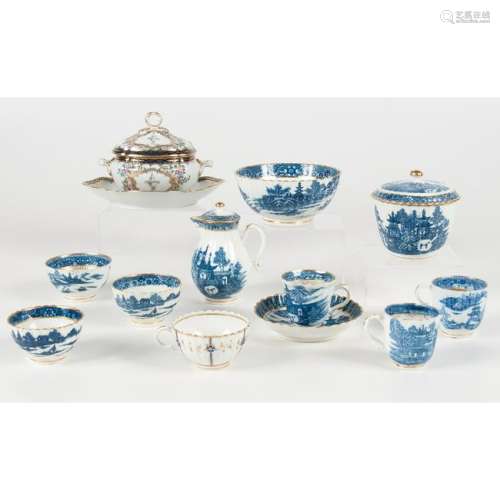 Caughley Porcelain, Including Gilt Blue and White