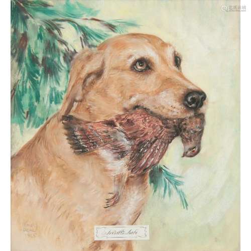 20th Century Dog Pastels, Signed Honor Diehl