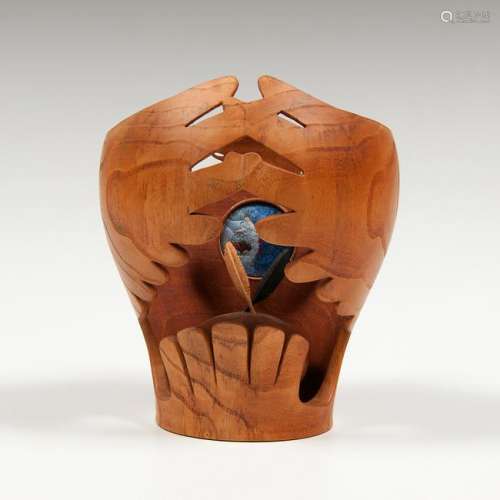 Tom Rauschke (American, 20th Century) Wooden Sculpture