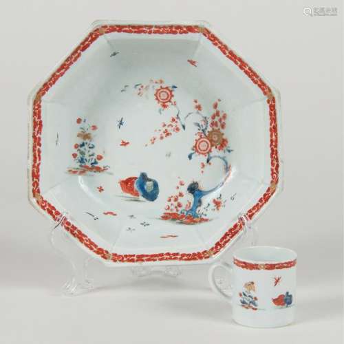 Bow Octagonal Dish and Child's Mug, Two Quail or