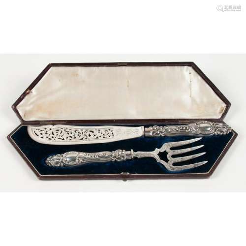 Silverplated Fish Servers in Case