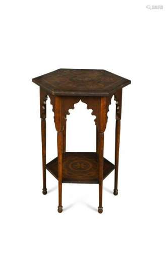 A Moorish style hexagonal occasional table, possibly