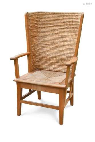 A 20th century pale oak Orkney chair,