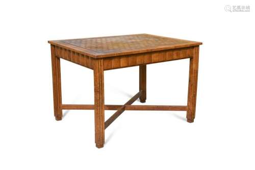 An Art Deco parquetry decorated oak centre table,