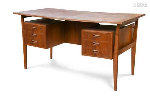 A mid-20th century Danish teak desk,