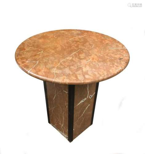 A Rosso Antico marble occasional table,