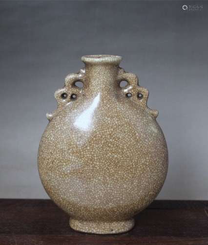 Antique Chinese Ge Yao Moonflask Vase