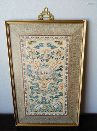 Antique Chinese Embroidery Hang Panel of dragon