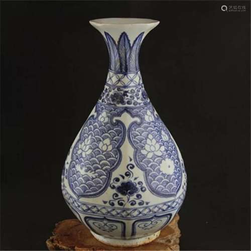 Chinese Blue and White Yuhuchun Vase