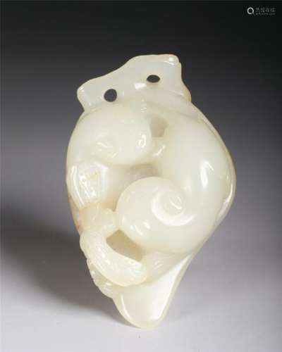 A CHINESE WHITE JADE 'CATS' GROUP