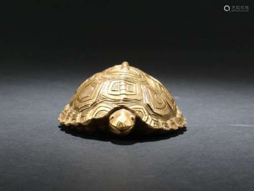 A Gilt Bronze Turtle Ornament