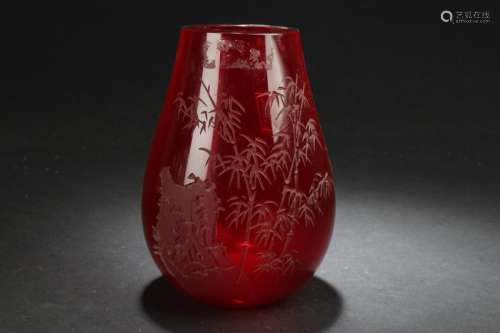 Antique Chinese Peking Glass Vase