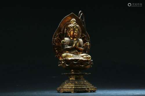 Vhinese Gilt Bronze Bodhisattva Statue