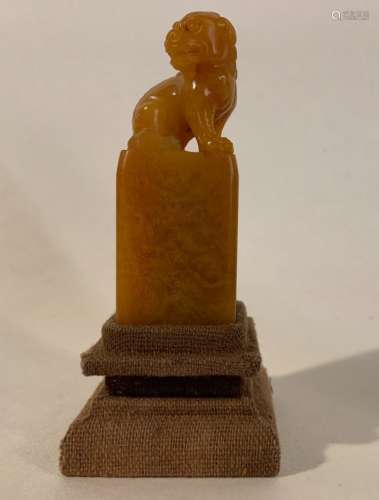 Antique Chinese Carved Soapstone Seal