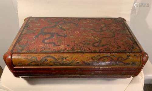 Qing Dynasty Carved Dragon Lacquer Box