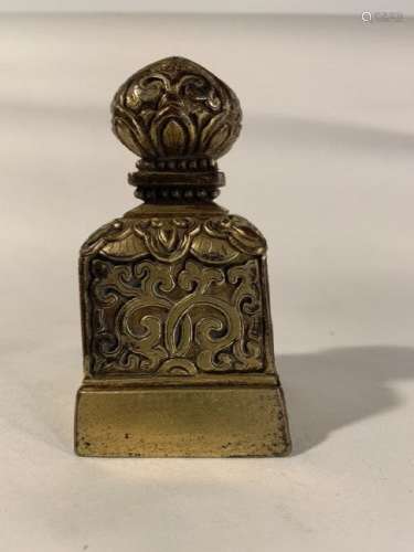 Antique Chinese Carved Gilt Bronze Seal