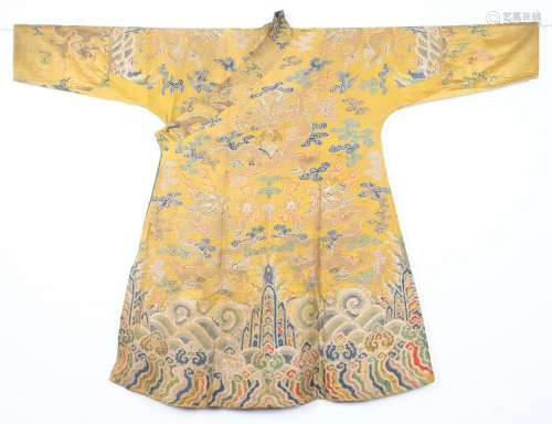 A WELL-PRESERVED YELLOW-GROUND CHINESE ROBE