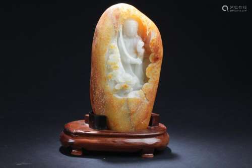 Chinese Jade Carved Buddha Statue