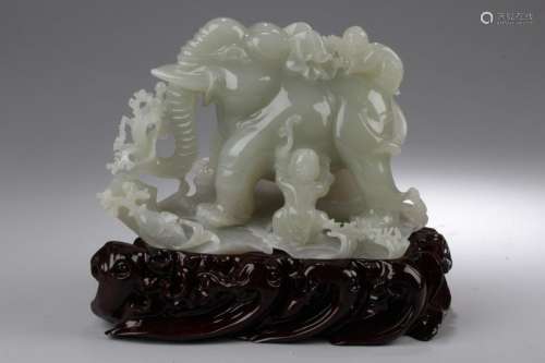 Chinese Nephrite Jade Carved Ornament , with GIA Report