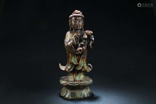 Chinese Jade Carved Bodhisattva Statue