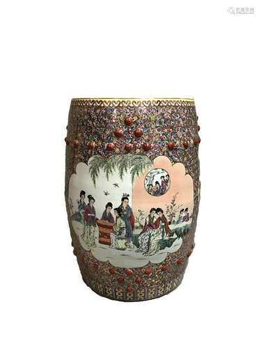 Chinese Famille Rose Porcelain Stool