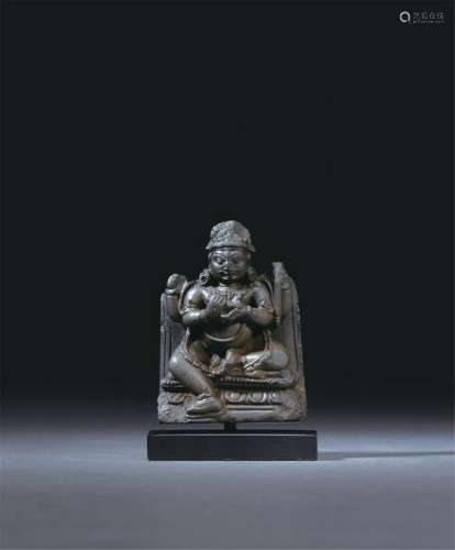 A BLACK STONE FIGURE OF PANJARNATA MAHAKALA