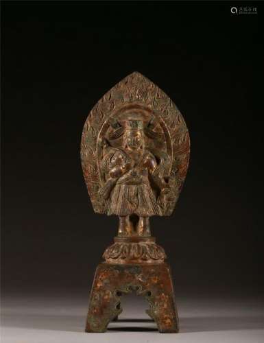 CHINESE GILT BRONZE FIGURE OF GUANYIN