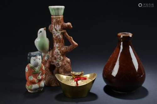 A Group of Four Porcelain Ornaments
