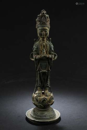 Chinese Bronze Bodhisattva Statue