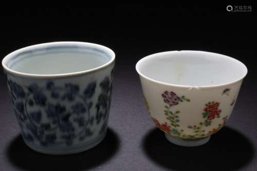 A Group of Two Porcelain Cups