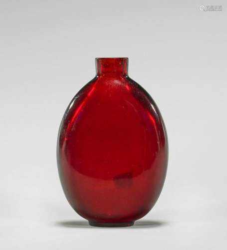 ANTIQUE RUBY RED GLASS SNUFF BOTTLE