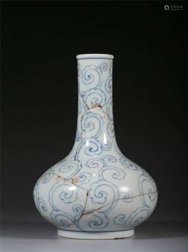 A BLUE AND WHITE 'CLOUDS' VASE