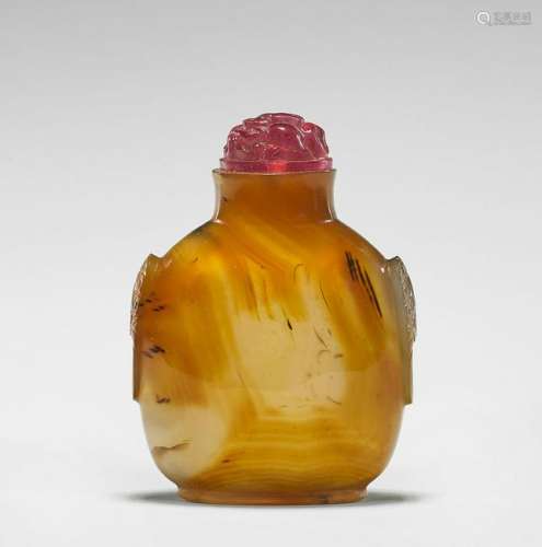 FINE ANTIQUE HONEY AGATE SNUFF BOTTLE