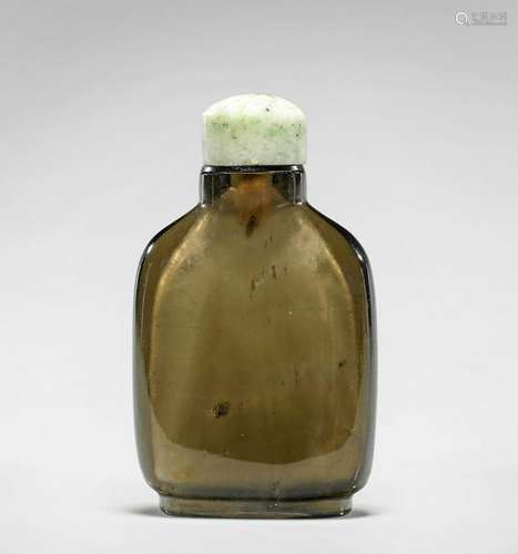 ANTIQUE SMOKEY QUARTZ SNUFF BOTTLE